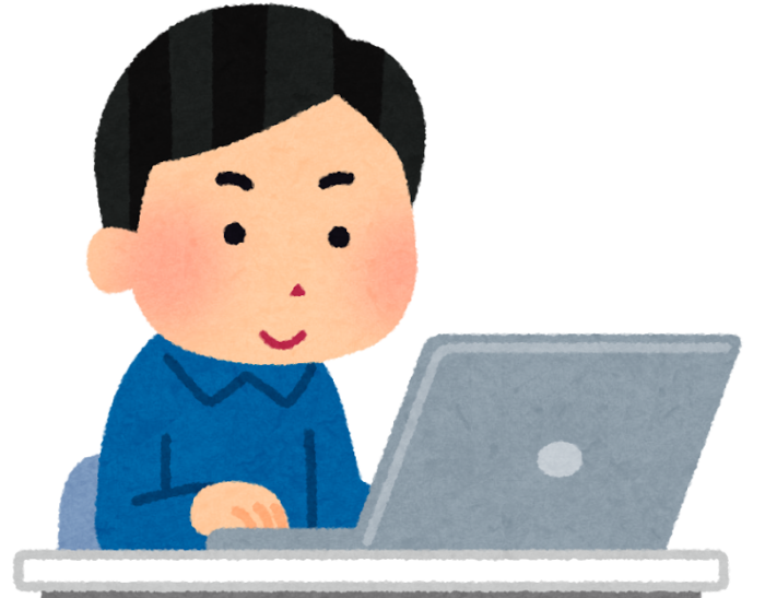 テレワークする男性