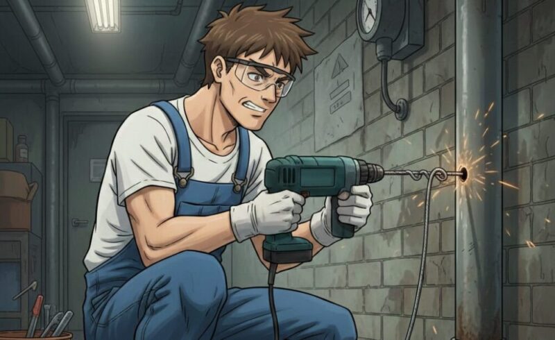 縦管に穴を開ける業者の方