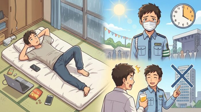 警備応援で憂鬱になるイメージ