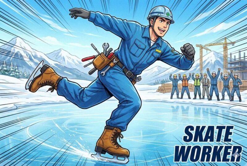 フィギュアスケートするビルメン